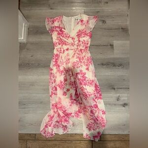 Eliza J Pink Floral Pattern Dress